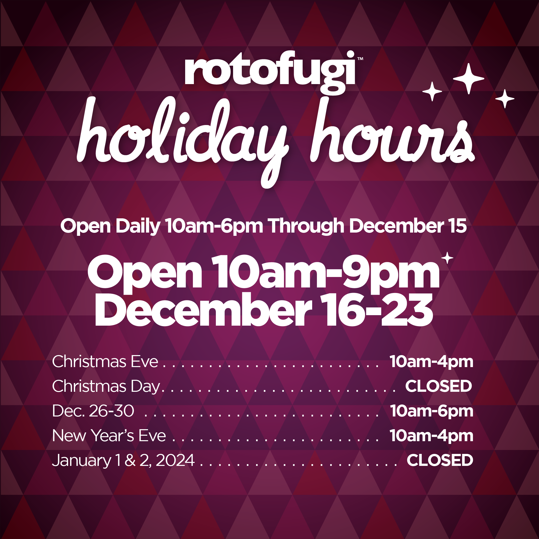 2023 Holiday Hours Banner Image }}