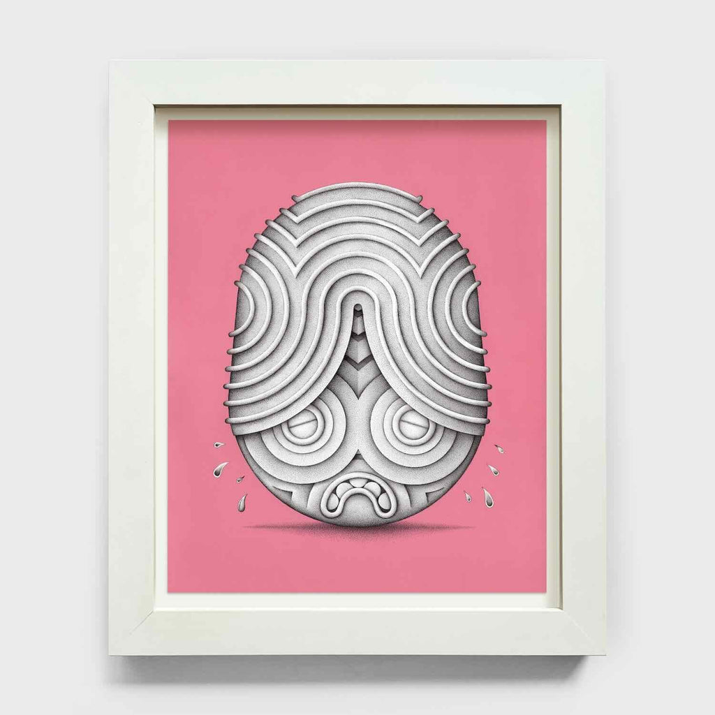 A framed artwork titled