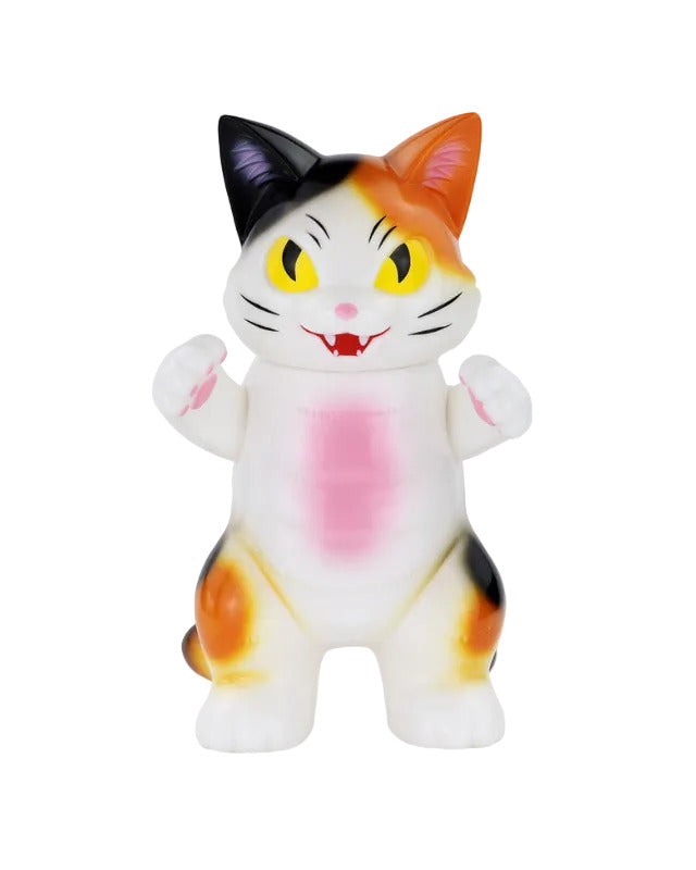 Rotofugi's Boss Negora–Calico is a standing figure with a wide-mouthed expression, yellow eyes, pink chest, and raised paws, depicting a calico cat.