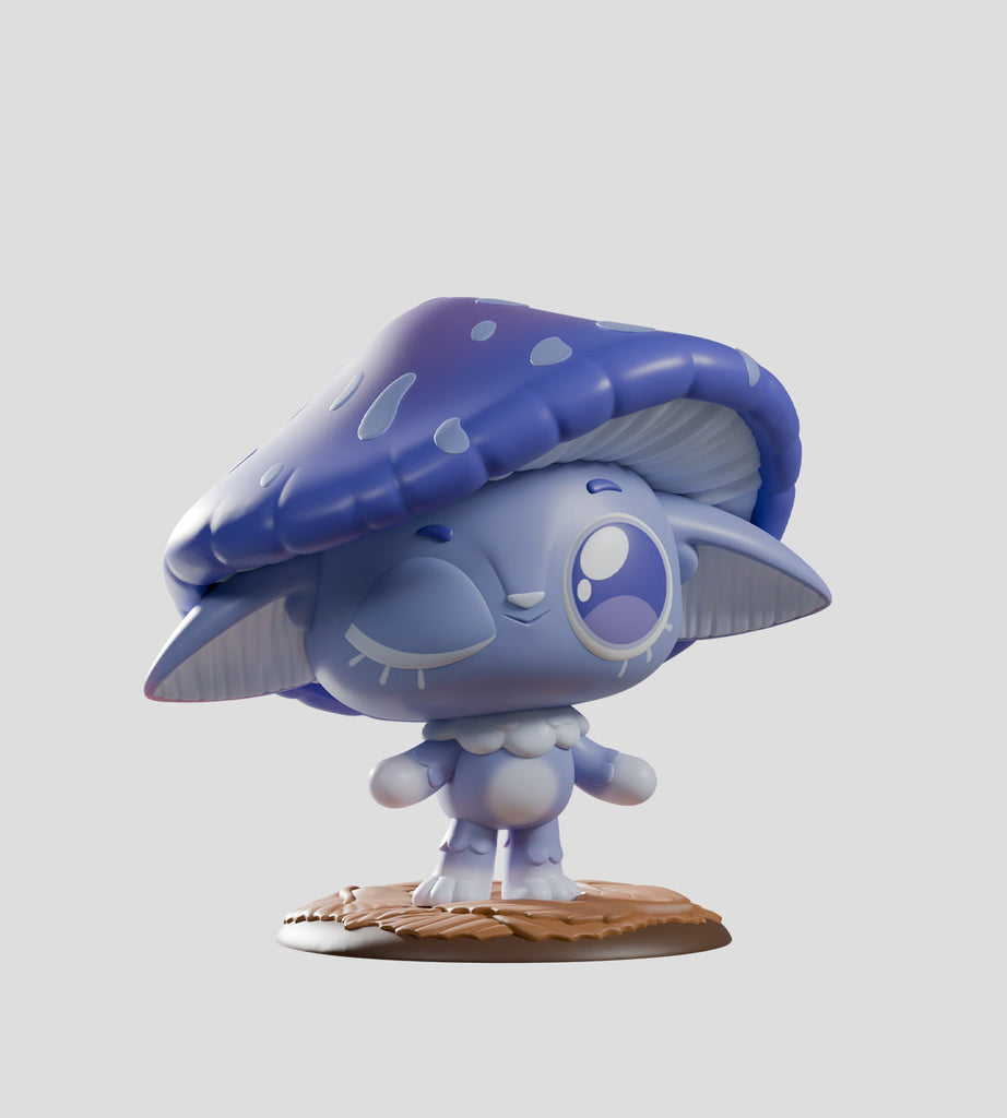 The Capkins — Series 2 Blind Box by Kaleidos Creative includes a small purple cat-like figurine with a large mushroom cap hat—an ideal find for unique mushroom toy fans.