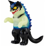 The Konatsuya Devilman Daioh Negora is a cat-like toy figure with yellow eyes, sharp teeth, blue and black spiky back, clawed paws, and curled tail—an upright monster perfect for any anime collection.