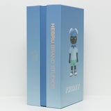 A photograph of two purple boxes, one labeled