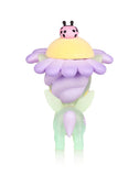 A stylized toy figure from the tokidoki Flower Power Unicorno Series 2 - Daisy (Special Edition) that resembles a character with a flower for a head and a daisies symbolize ladybug on top.
