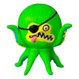 The VAG 40 β AHOY by Shelterbank, with its green cartoonish octopus design featuring a single eye, an eyepatch, and a cheeky display of teeth and tongue, perfectly embodies the quirky charm typical of Japanese vinyl toys produced by Medicom (JP), reminiscent of Vinyl Artist Gacha creations.