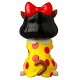 This delightful VAG 40 β Zombiecats Story Morimeiworks Nekomusume figure by Medicom (JP) captures the essence of a character with black hair, a red bow, and a yellow dress embellished with red polka dots. Featuring a tail and small ears, it evokes the whimsical charm typical of Japanese vending machine creations.