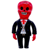 Knuckle's Bonehead by How2Work (HK) is a red skull-headed figure in a black suit, red bow tie, and white shirt—an ideal collectible or unique shelf decor piece for standout style.