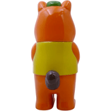 The Mamechan - #1 by Paradise Toy (TW) is an orange bear-like figure with a yellow vest, green cap, and small gray tail, shown from the back against a white background—an adorable addition to any tourist collectible collection.