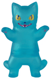 Negora Color Pallette by Konatsuya (JP) is a blue translucent kitty kaiju figurine with yellow eyes, raised arms, and pink accents on its mouth and paws.