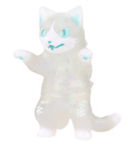 Negora - Frozen by Konatsuya (JP) is a translucent white toy figure with blue eyes, blue accents, and snowflake details on its legs, standing upright and capturing the frosty charm of this cool cat kaiju.