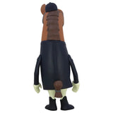The Simon Horse Vinyl Figure - Original by How2Work features a cartoonish horse in a dark coat, boots, gloves, and hat with a visible tail and brown mane—perfect for horse racing toy collectors.