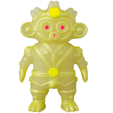 VAG 34 - Tomodachi Second Machine by Medicom (JP): a yellow, humanoid monkey toy with pink eyes, circular chest details, a suit, helmet, and gloves—an ancient Machine with a gentle soul ready for new adventures.