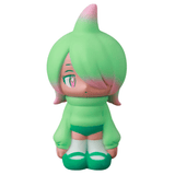 The VAG 43 — Kae Chan V3 by Medicom (JP) is a small Japanese vinyl toy with mint green hair, pink accents, a green sweater, shorts, and shoes—ideal for Vinyl Artist Gacha collectors.