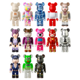 A collection of variously designed Bearbrick Series 47 Blind Boxes, including colorful and patterned bear-like figures from Medicom (JP).