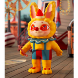 A Yeaohua - American Vintage Blind Box toy bunny is standing on a wooden deck.