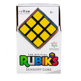 The Spinmaster Rubik’s CNIB SmartLife Sensory Cube, with yellow tactile tiles for visually impaired users, comes in packaging marked for ages 8+ and features CNIB SmartLife branding.
