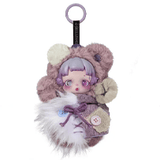 The Pop Mart You Found Me Skullpanda Plush Figure Blind Box features an adorable plush keychain doll with purple hair, big eyes, and a fuzzy bear costume complete with hood, buttons, and faux fur details—making it the perfect cute accessory for your collection or a charming plush bag charm.