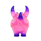 Rangeas Rex Jr. — Clear Pink by The Little Hut (HK) is a collectible toy monster figure featuring clear pink and purple colors, two large horns, a small central horn, and an upright stance on two legs.