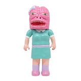 The Paradise Toy About Animals Michiko/Dinosaur — Series 3 is a cute dinosaur figure with a pink head, mint green dress, purple boots, and a polka dot bow—perfect for fans of pink dinosaur plush toys.