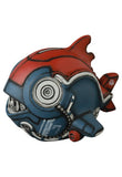 The Uomecha Mejimaguro — VAG 10th Anniversary by Medicom is a small, round Japanese vinyl toy mixing shark and robot features in red, blue, and silver—a striking collectible reminiscent of popular gachapon figures.