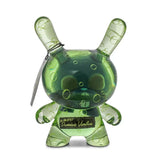 The Kidrobot Infected Specimen Dunny 8” GID Art Figure (LE 600) is a translucent green vinyl art toy rabbit with bubble-like patterns, rounded ears, and visible neck and chest labels.