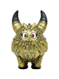 The Little Hut (HK) Rangeas Rex Jr. — Gold Patina is a gold and black monster figurine with red eyes, fangs, and furry texture—an upright collectible toy perfect for fans.