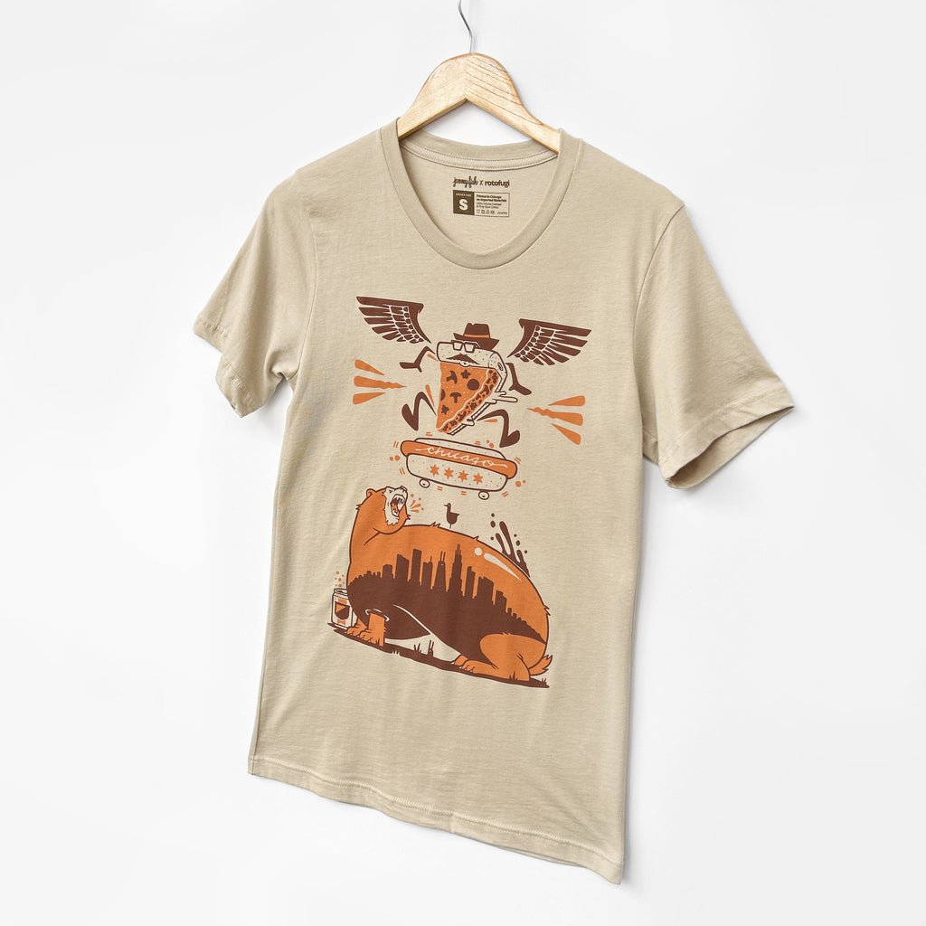 A Abe Froman Sausage King Unisex Tee by Jeremy Fish with an image of a bear.