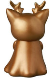 The Ghost Morris — VAG 10th Anniversary by Medicom (JP) is a bronze Japanese vinyl toy with cat-like ears, antlers, and a cape, shown from the back on a plain white background.