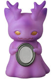 Ghost Morris — VAG 10th Anniversary by Medicom (JP) is a purple, cartoonish creature with antler-like horns and golden eyes, holding a silver mirror—ideal for fans of Vinyl Artist Gacha and collectible gachapon figures.