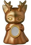 Ghost Morris — VAG 10th Anniversary by Medicom (JP) is a gold figurine with antlers, cat-like features, and a robe holding an oval mirror—an enchanting addition to any gachapon figure or Japanese vinyl toy collection.