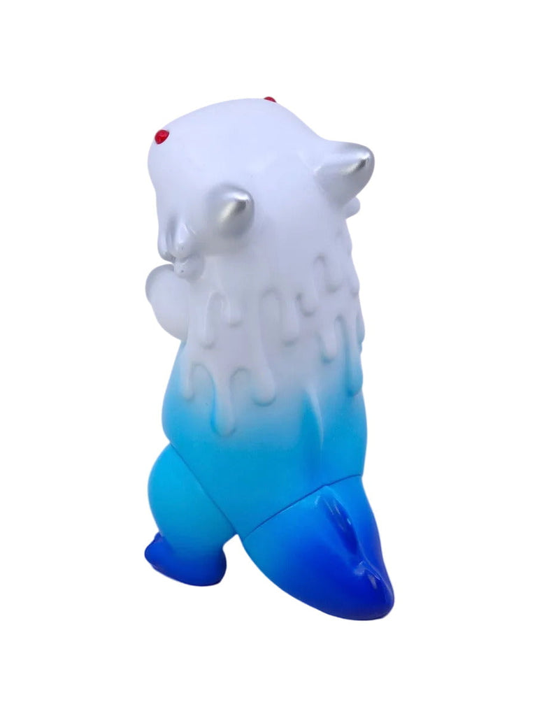 The Little Hut (HK) Byron — Mt. Fuji: A blue and white gradient Kaiju art toy by Shoko Nakazawa, stylized with red eyes and silver ears, inspired by Mt. Fuji, shown facing away from the camera.