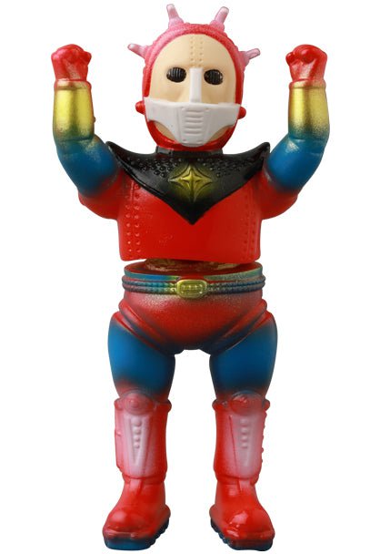 The VAG 41 — Space Guy 56 by Medicom (JP) is a colorful toy robot inspired by Japanese vinyl art, featuring red, blue, and gold details, a white face mask, and raised arms.
