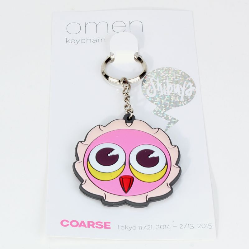 A Omen Shibuya keychain from Coarse with an owl on it.