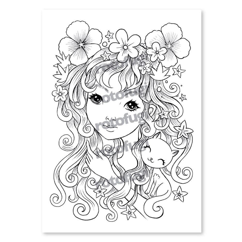 A Rotofugi Coloring Cards Set 1 - Jeremiah Ketner coloring page suitable for artists or a coloring game.