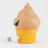 A vinyl toy ice cream cone with a cigarette in it, designed by Smorkin' Monger Jerome - Chocolate from Squibbles Ink + Rotofugi (US).