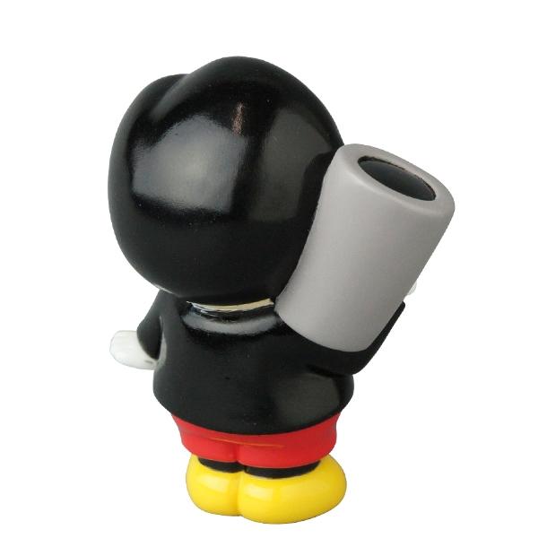 Medicom (JP)’s Vinyl Artist Gacha Series 13 - Fumharu Kun features a black cartoon figure with yellow feet, red shorts, and a gray cylinder on its shoulder—a striking piece for any collectible display.