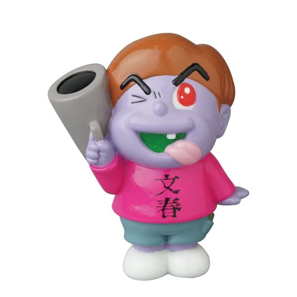 The Vinyl Artist Gacha Series 13 - Fumharu Kun by Medicom (JP) is a playful collectible featuring a winking cartoon character with purple skin, brown hair, a pink shirt, and gray object, tongue out for added charm.
