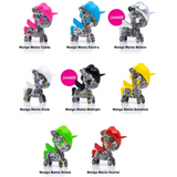 A group of tiny pony figurines in various colors inspired by the Manga Mania Unicorno Blind Box from tokidoki.