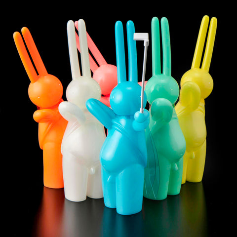 A group of The Daily Flasher figurines by mr. clement on a black surface from Tomenosuke Shoten (JP).