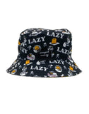 This Gudetama Bucket Hat in black is perfect for a bad hair day from tokidoki.