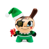 A Go Elf Yourself Dunny — Evil or Nice toy by Kidrobot with a Santa hat on it.