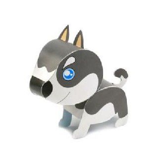 Husky DIY Paper Toy Postcard #097