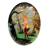 A limited edition Ain Cocke Playboy Redux Acrylic Magnet of a woman in a forest, featured at the Rotofugi (US) exhibit.