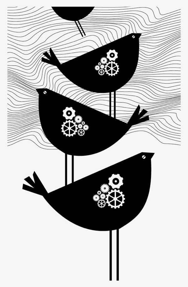 Birds in the Air Oversize Print by strawberryluna