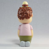 A Tinder Toys: Boyger figure of a man with a burger on his head, created by Squibbles Ink + Rotofugi (US) sculptor.