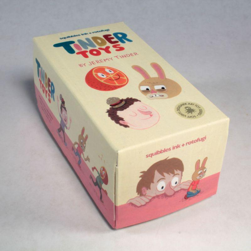 A box of Tinder Toys: Boyger featuring cartoon characters by Squibbles Ink + Rotofugi.
