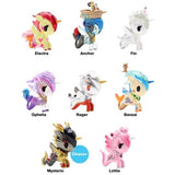 A collection of various unicorn figurines in different colors, inspired by tokidoki's Mermicorno Series 6 Blind Box.