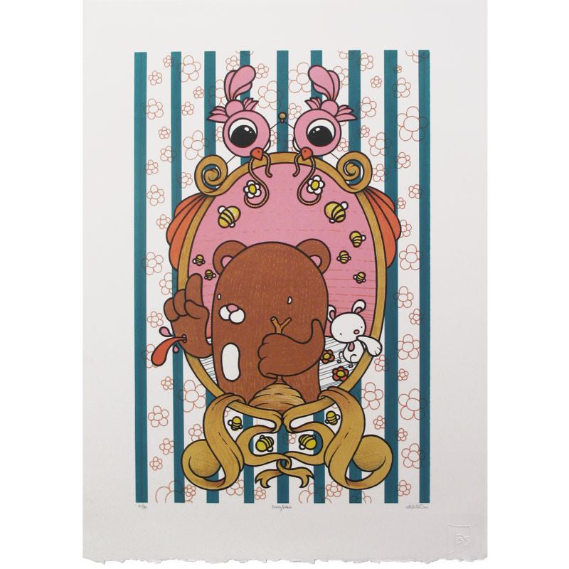 A signed Honey Bear Photo Lithograph by Mike Budai, edition of 80.