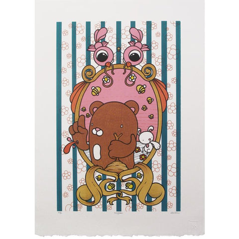 A signed Honey Bear Photo Lithograph by Mike Budai, edition of 80.