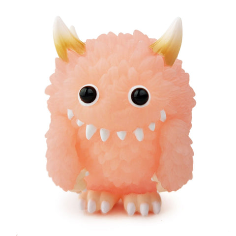 A Mini Monster Fluffy — Pink toy monster with large horns designed by Paradise Toy (TW)'s Hiroto Ohkubo.