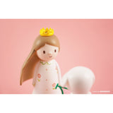 AICHIAILE resin figure of a girl and her dog wearing a Queency — Every Girl Has a Princess Dream crown.